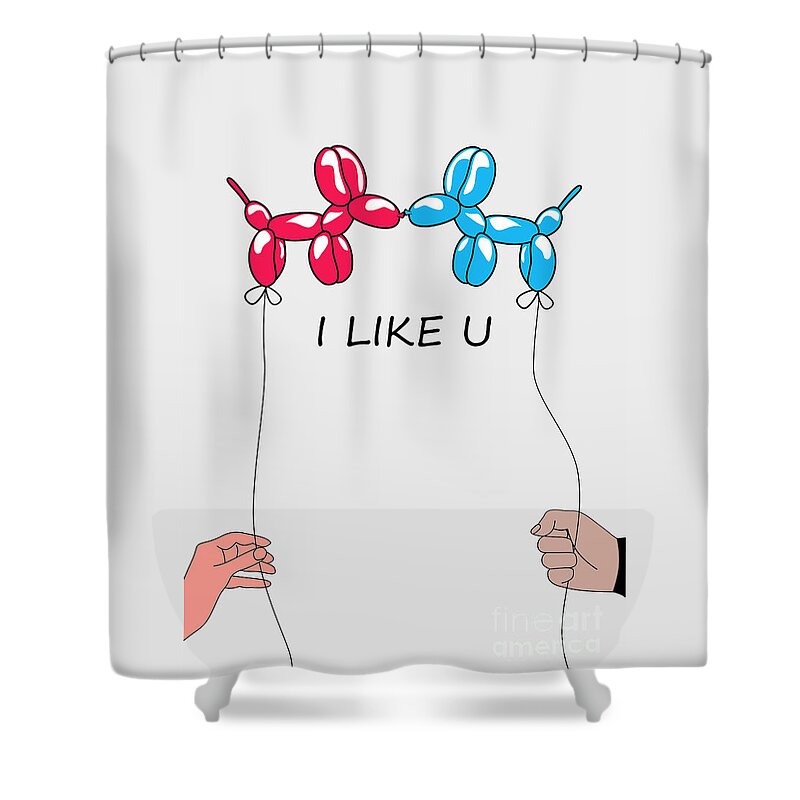 Love Shower Curtain featuring the digital art I Like You 2 by Mark Ashkenazi