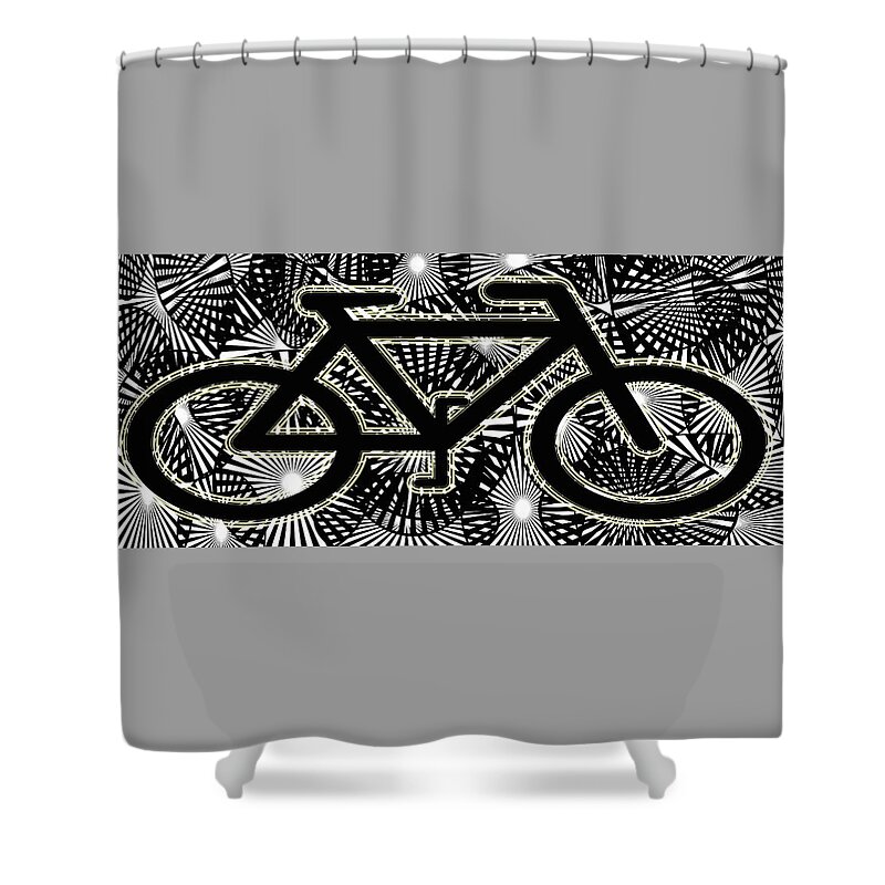 Bike Art Shower Curtain featuring the digital art I Love My Bike by Laura Pierre-Louis