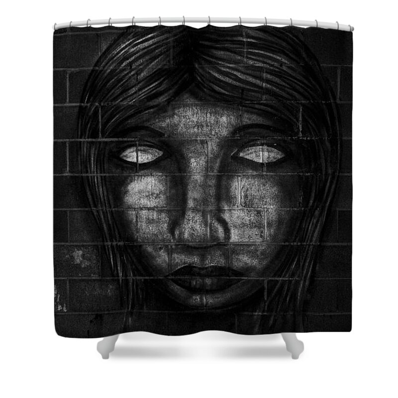 Scary Face Shower Curtain featuring the photograph I see you by Jonathan Davison
