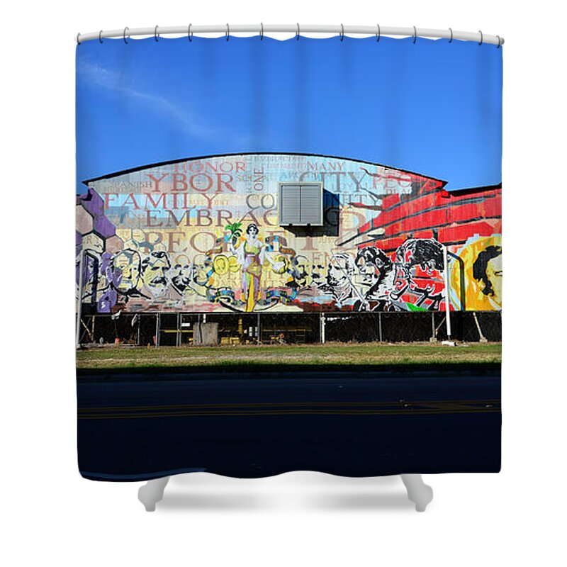 Ybor City Art Shower Curtain featuring the photograph I see you Ybor City by David Lee Thompson