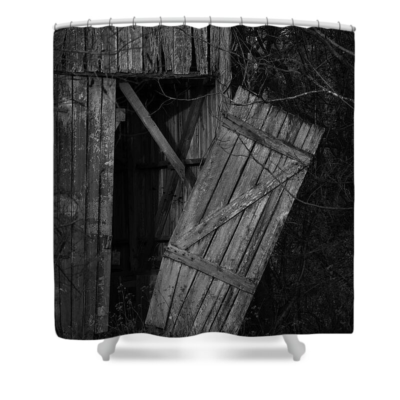 Old Barn Shower Curtain featuring the photograph I Watched You Disappear - BW by Rebecca Sherman