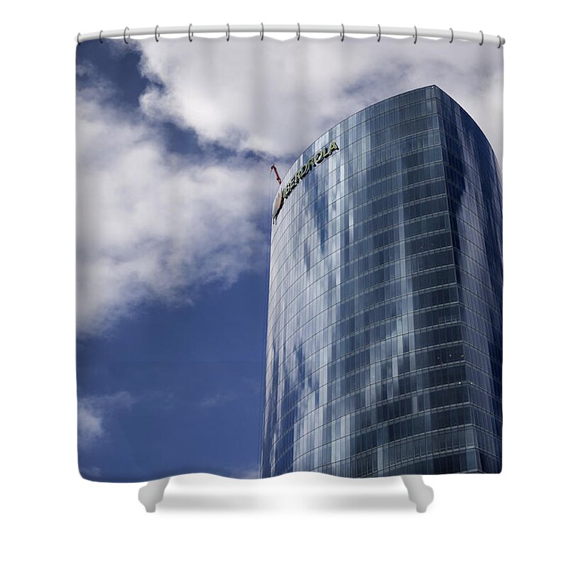Iberdrola Shower Curtain featuring the photograph Iberdrola Tower by Pablo Lopez