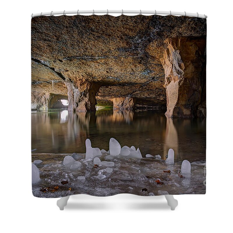 Widow Jane Mine Shower Curtain featuring the photograph Ice Cave by Rick Kuperberg Sr