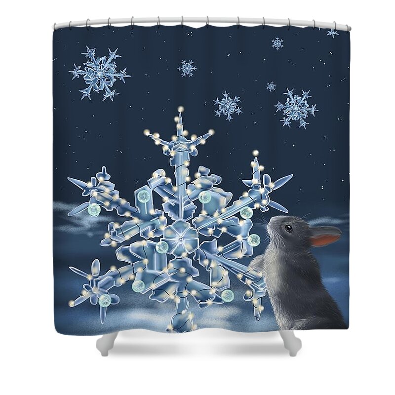 Ice Shower Curtain featuring the painting Ice crystals by Veronica Minozzi