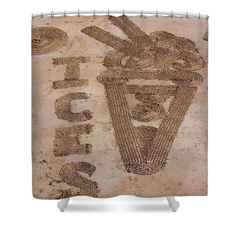 Sand Shower Curtain featuring the photograph Ices on the Beach by Terri Waters