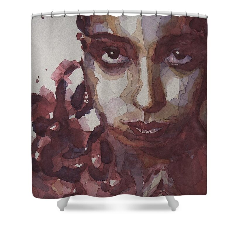 Josephine Baker Shower Curtain featuring the painting I'd Be Smiling If I Wasn't So Desperate by Paul Lovering