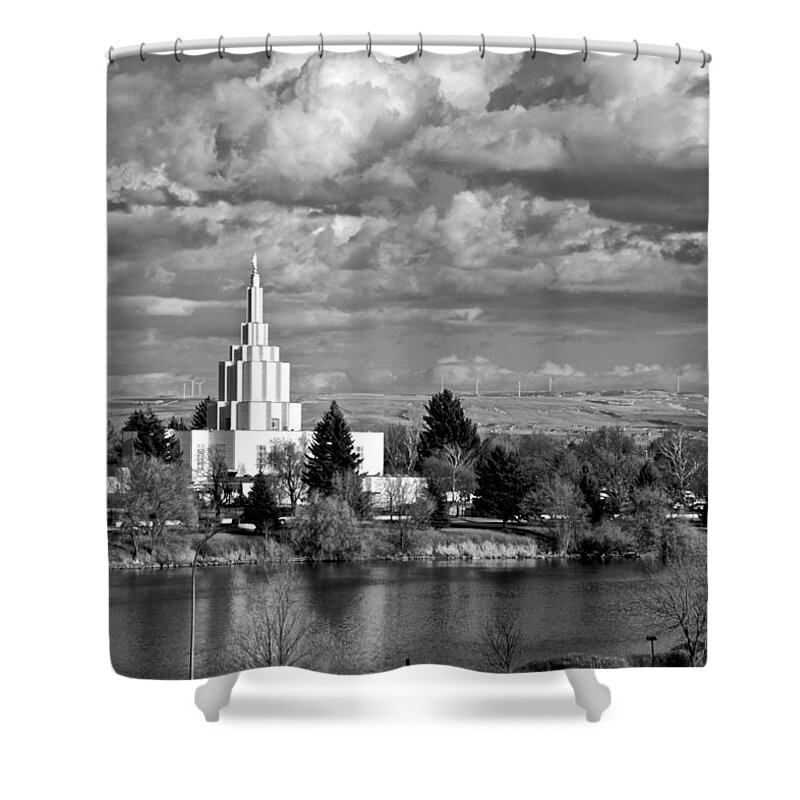 Temple Shower Curtain featuring the photograph Idaho Falls Temple by Eric Tressler