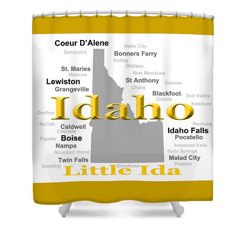 Idaho Shower Curtain featuring the photograph Idaho State Pride Map Silhouette by Keith Webber Jr
