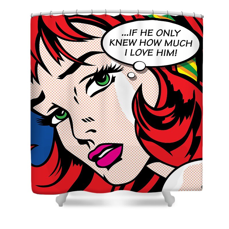 Digital Shower Curtain featuring the painting If He Only Knew by Gary Grayson