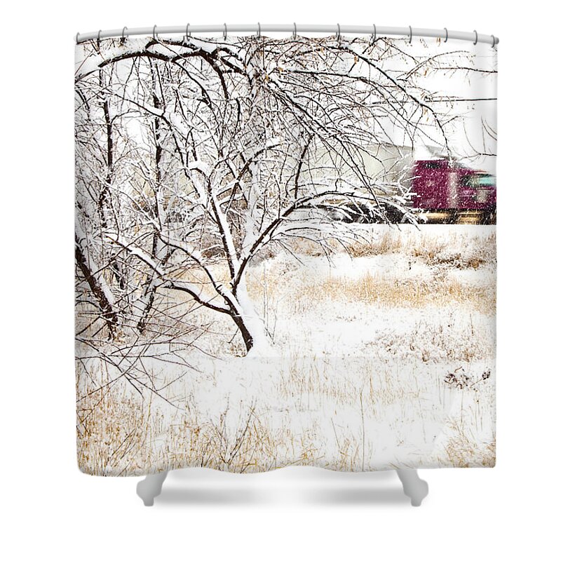 Canada Shower Curtain featuring the photograph I'll Be Home For Christmas by Theresa Tahara