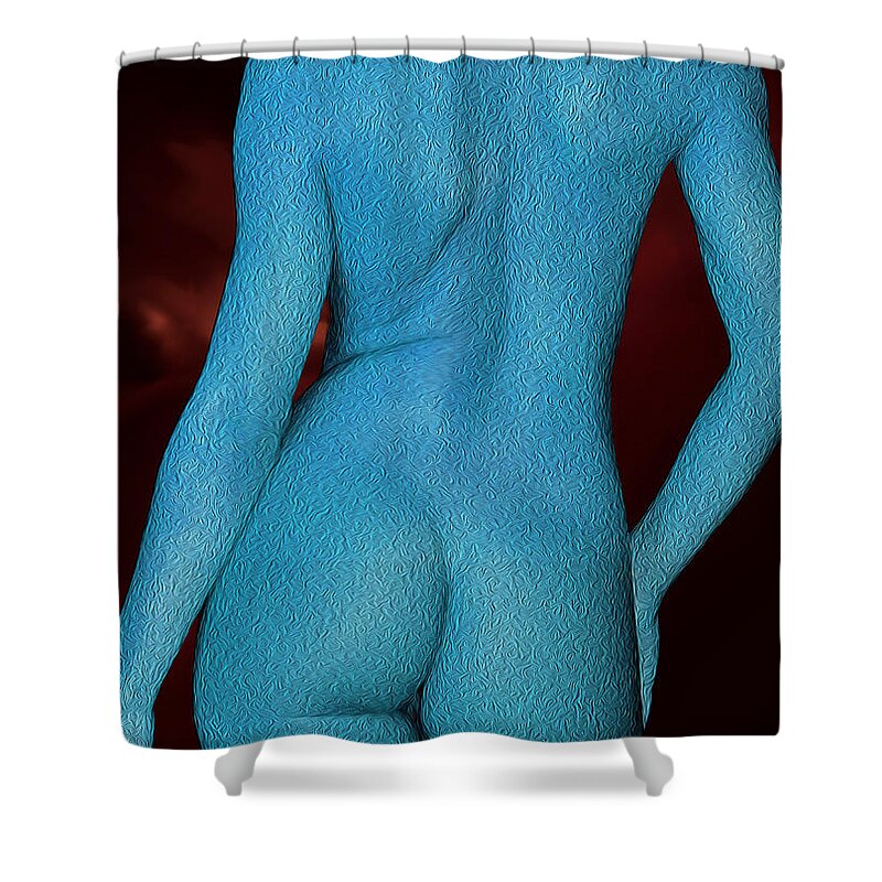 Chocolate Shower Curtain featuring the digital art My Blue Heart by Vincent Franco