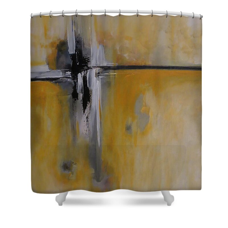 Abstract Shower Curtain featuring the painting Imagine That by Soraya Silvestri