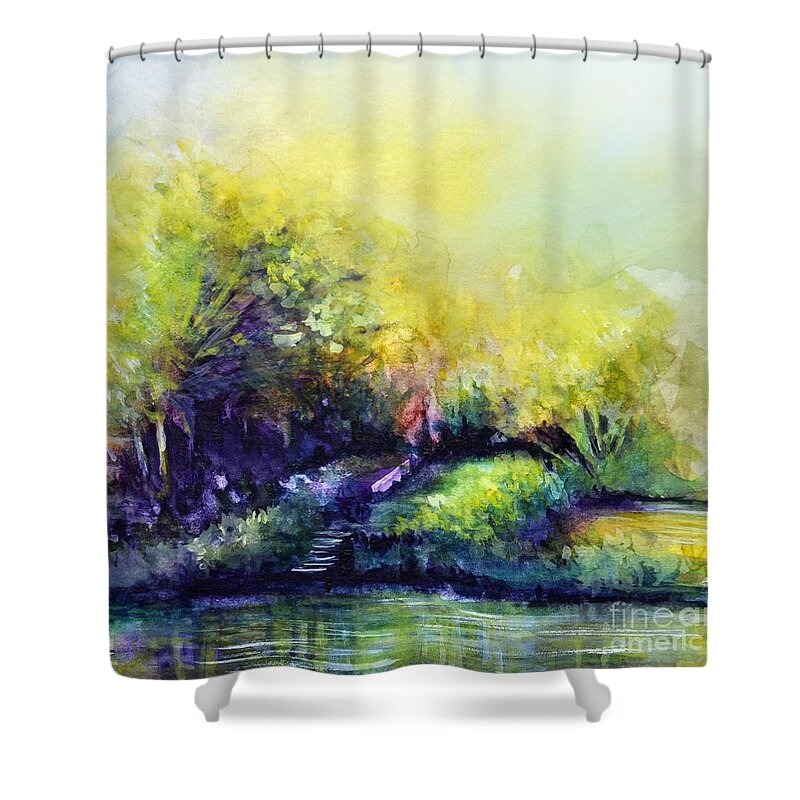 Water Shower Curtain featuring the painting In Dreams by Allison Ashton