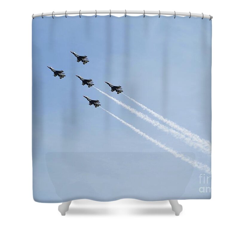 Air Show Shower Curtain featuring the photograph In Formation 2 by Joseph Baril