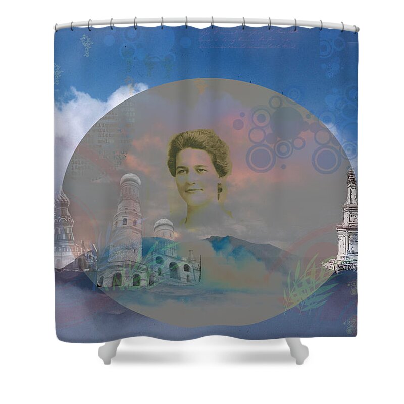 Woman Shower Curtain featuring the digital art In the Air by Cathy Anderson