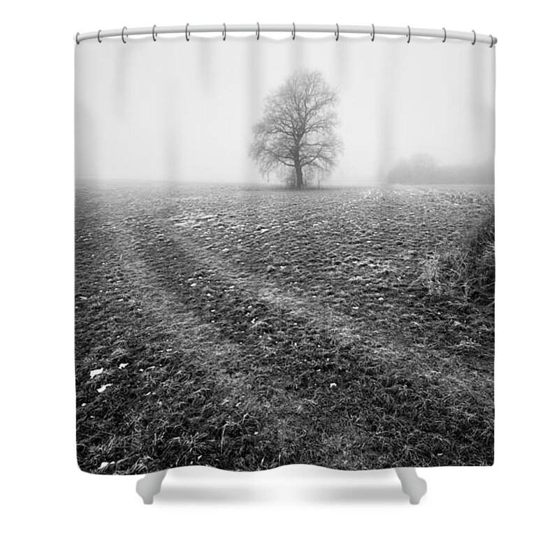 Landscape Shower Curtain featuring the photograph In the mist by Davorin Mance