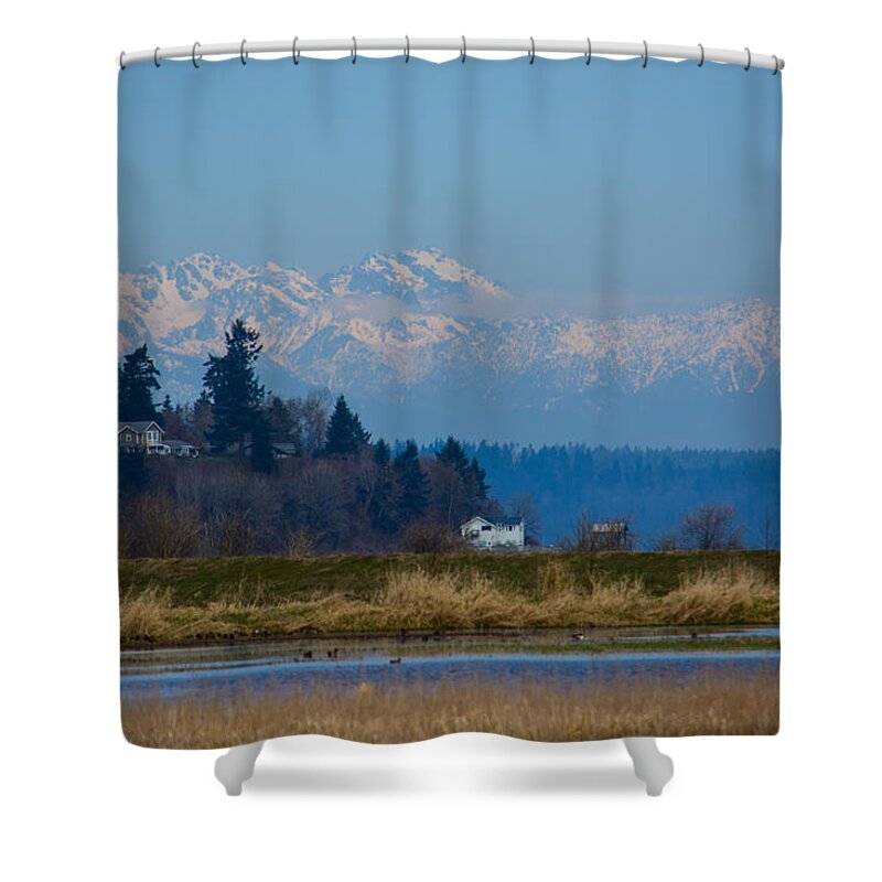 Nisqually National Wildlife Refuge Shower Curtain featuring the photograph In the Shadows of Glaciers by Tikvah's Hope