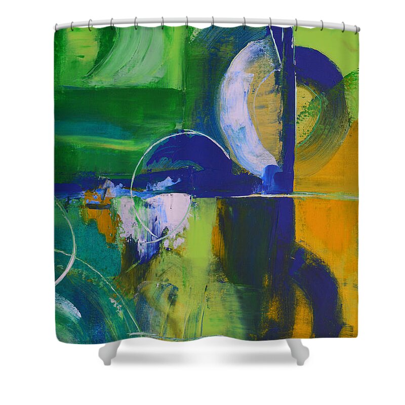 Inca Shower Curtain featuring the painting Inca Gold by Donna Blackhall