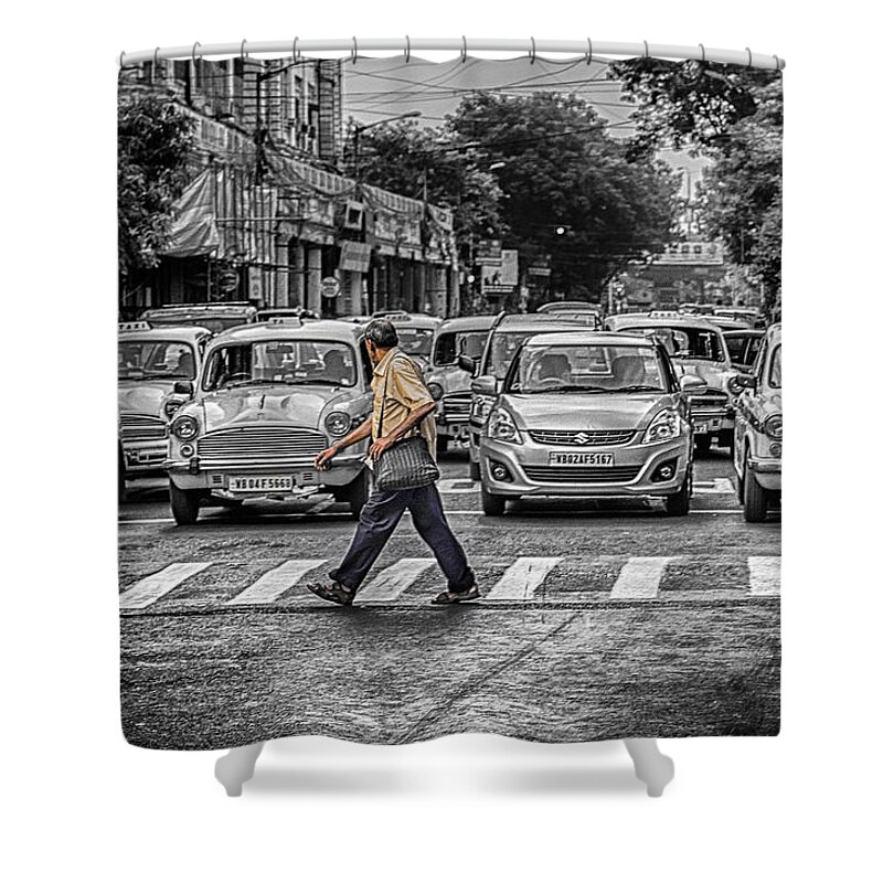 India Shower Curtain featuring the photograph India Walker by Scott Wyatt