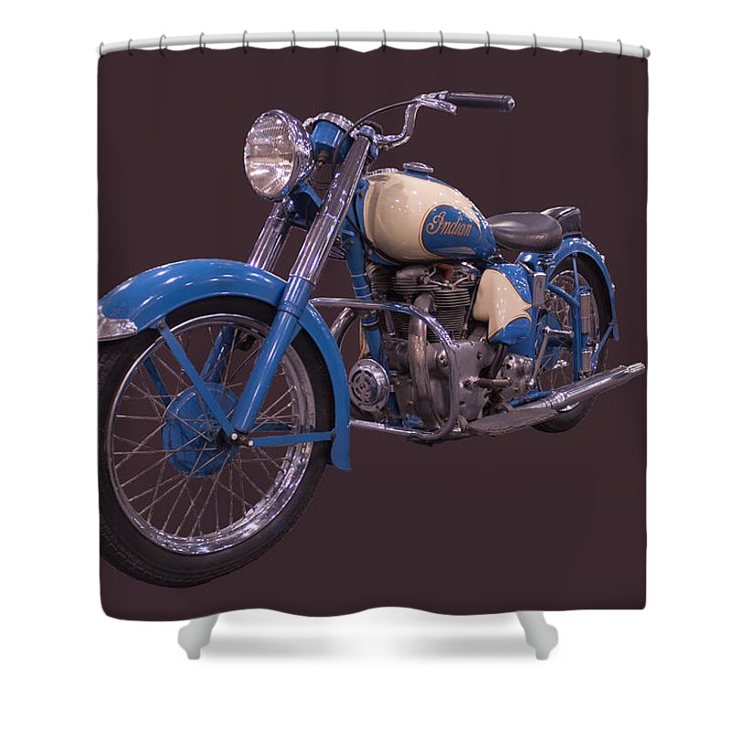 Transportation Shower Curtain featuring the photograph Indian Motorcylce by Michael Porchik
