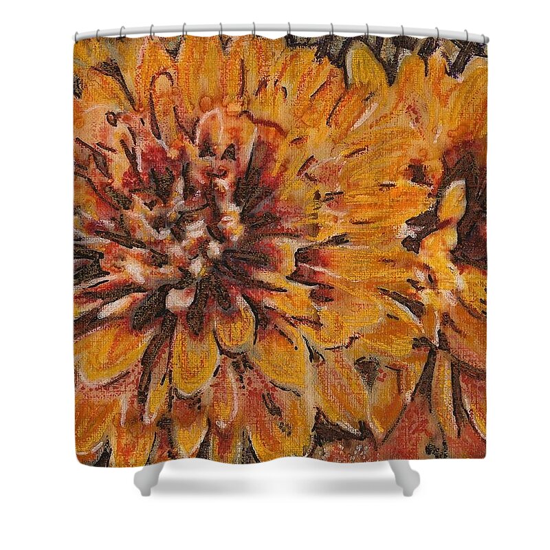 Wildflower Shower Curtain featuring the painting Fall Wonder by Cara Frafjord