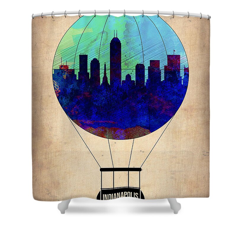 Indianapolis Shower Curtain featuring the painting Indianapolis Air Balloon by Naxart Studio