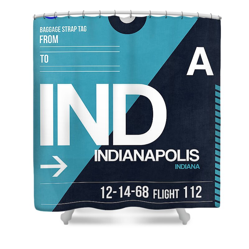  Shower Curtain featuring the digital art Indianapolis Airport Poster 2 by Naxart Studio