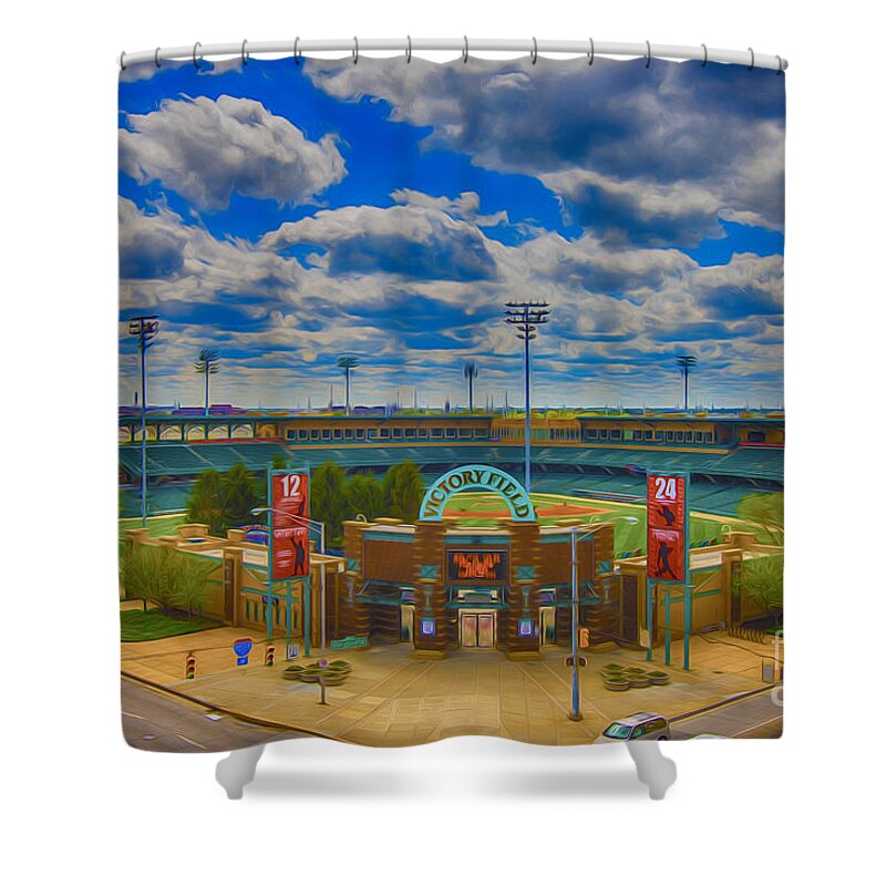 Indianapolis Shower Curtain featuring the photograph Indianapolis Indians Victory Field by David Haskett II