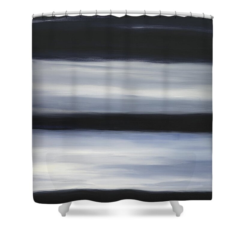 Abstract Shower Curtain featuring the painting Indigo Blur I by Tamara Nelson
