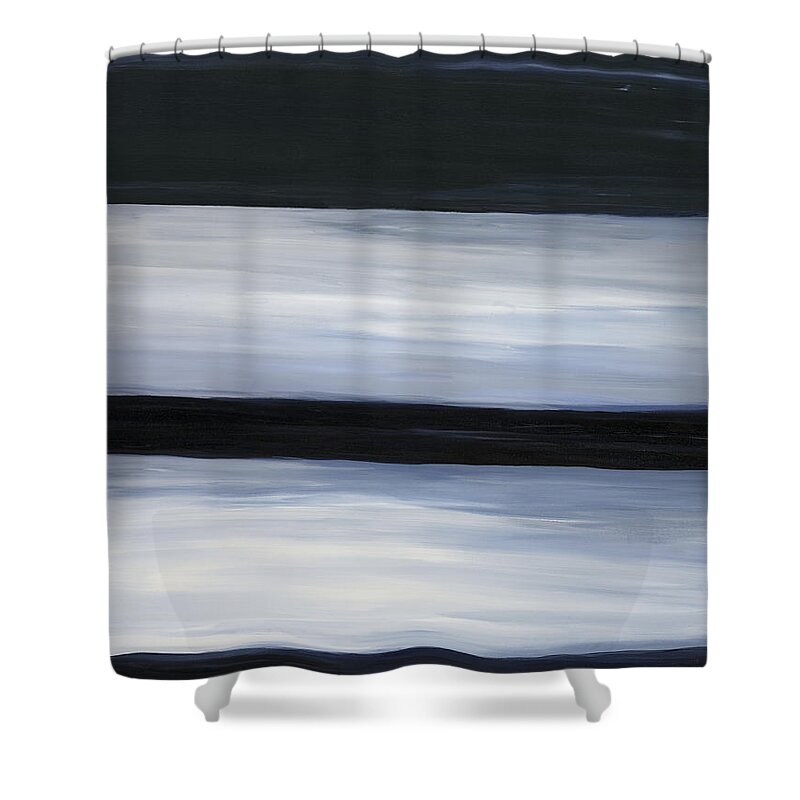 Abstract Shower Curtain featuring the painting Indigo Blur III by Tamara Nelson