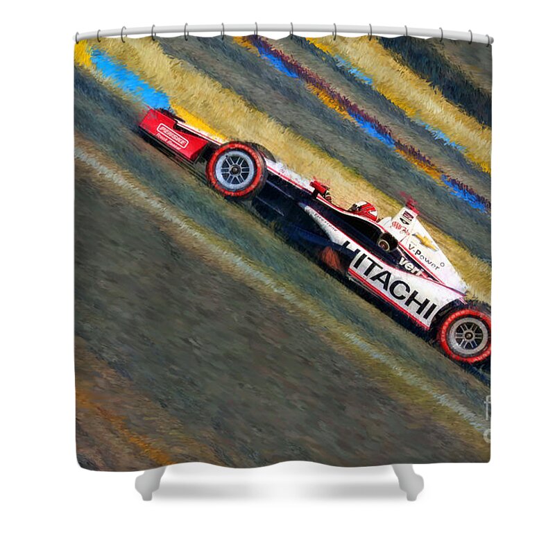 Indy Car's Shower Curtain featuring the photograph Indy Car's Helio Castroneves by Blake Richards