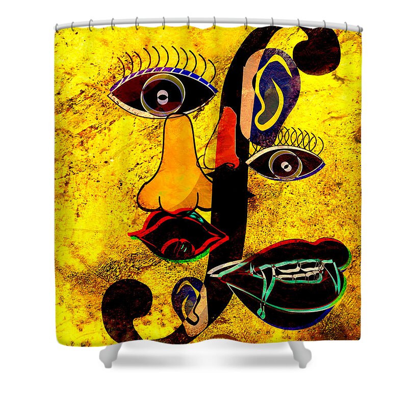 Picasso Shower Curtain featuring the painting Infected Picasso by Ally White