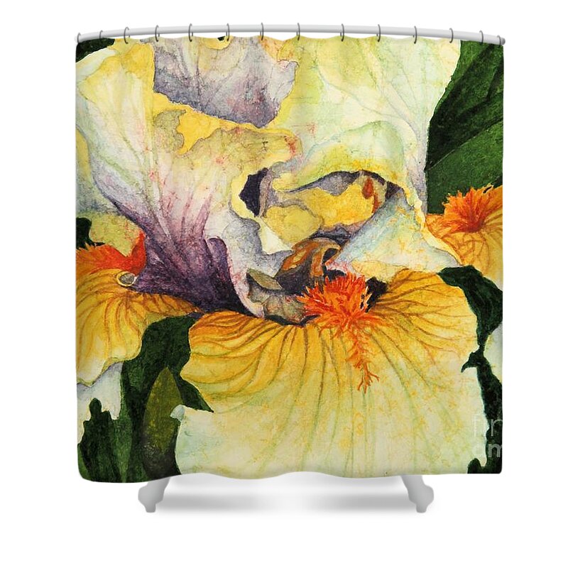 Iris Shower Curtain featuring the painting Inner Beauty by Barbara Jewell