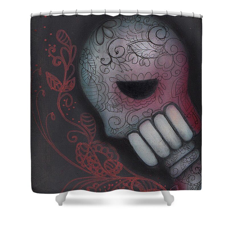 Day Of The Dead Shower Curtain featuring the painting Inner Feelings by Abril Andrade