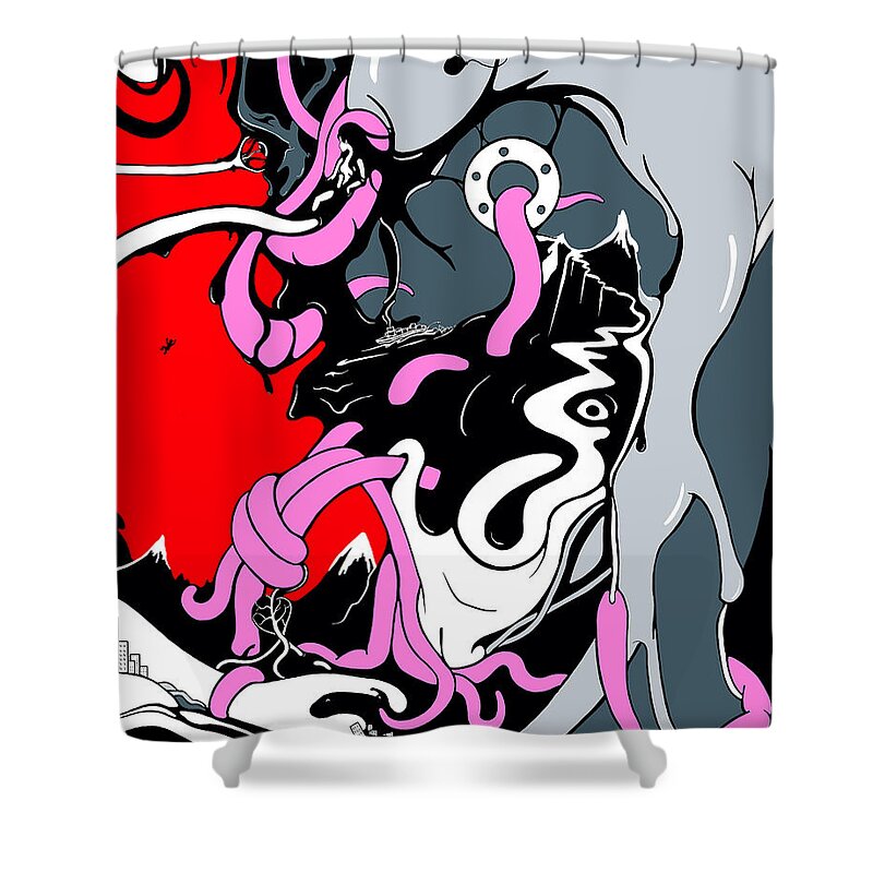 Insanity Shower Curtain featuring the digital art Insanity by Craig Tilley