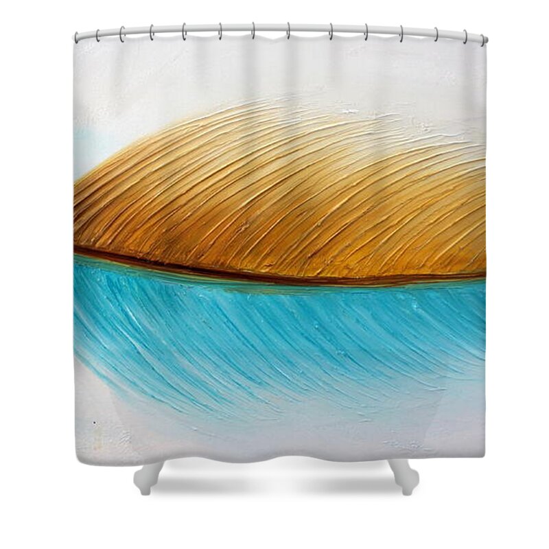 White Shower Curtain featuring the painting Inspiration by Preethi Mathialagan