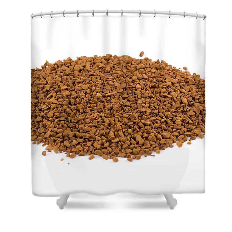 Heap Shower Curtain featuring the photograph Instant Coffee Granules Isolated On A by Lleerogers