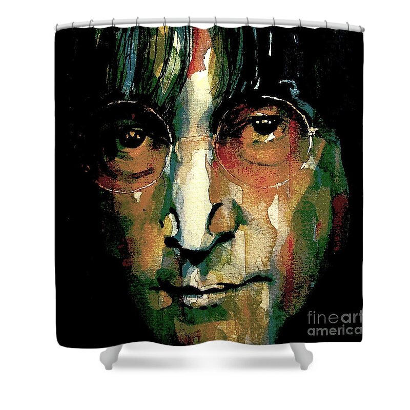 John Lennon Shower Curtain featuring the painting Instant Karma by Paul Lovering