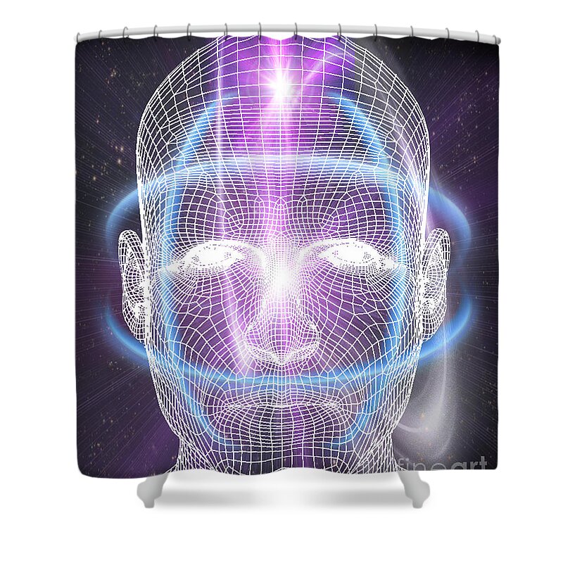 Space Shower Curtain featuring the photograph Intelligence by Mike Agliolo