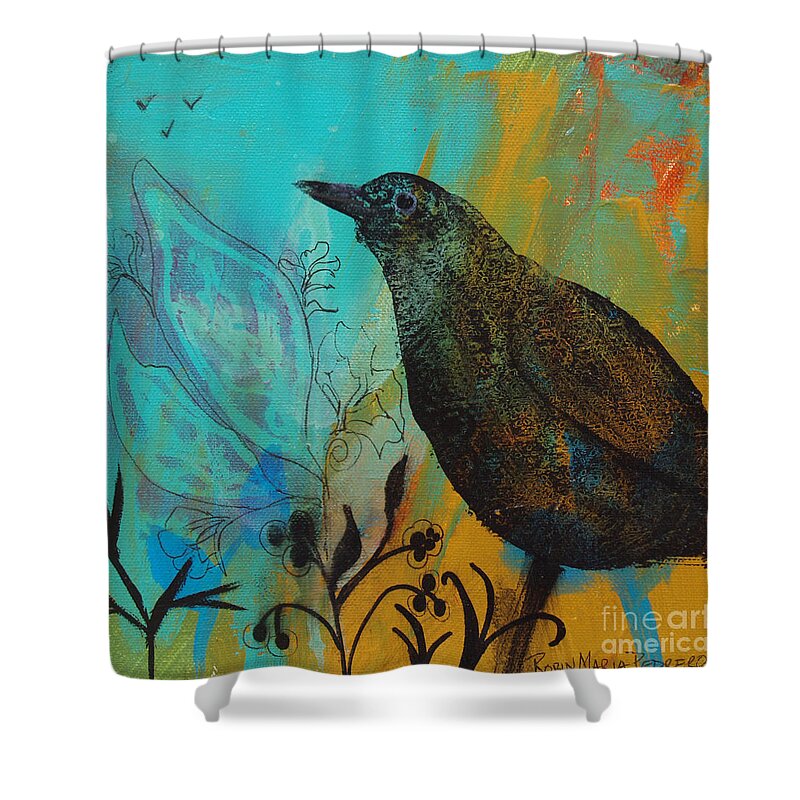 Interlude Shower Curtain featuring the painting Interlude by Robin Pedrero