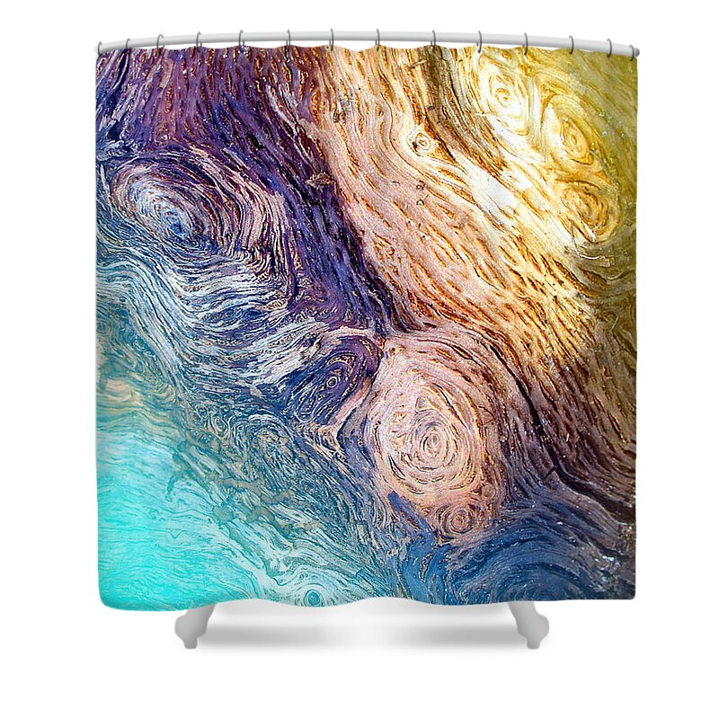 Abstract Shower Curtain featuring the digital art Into The Deep by Joyce Dickens