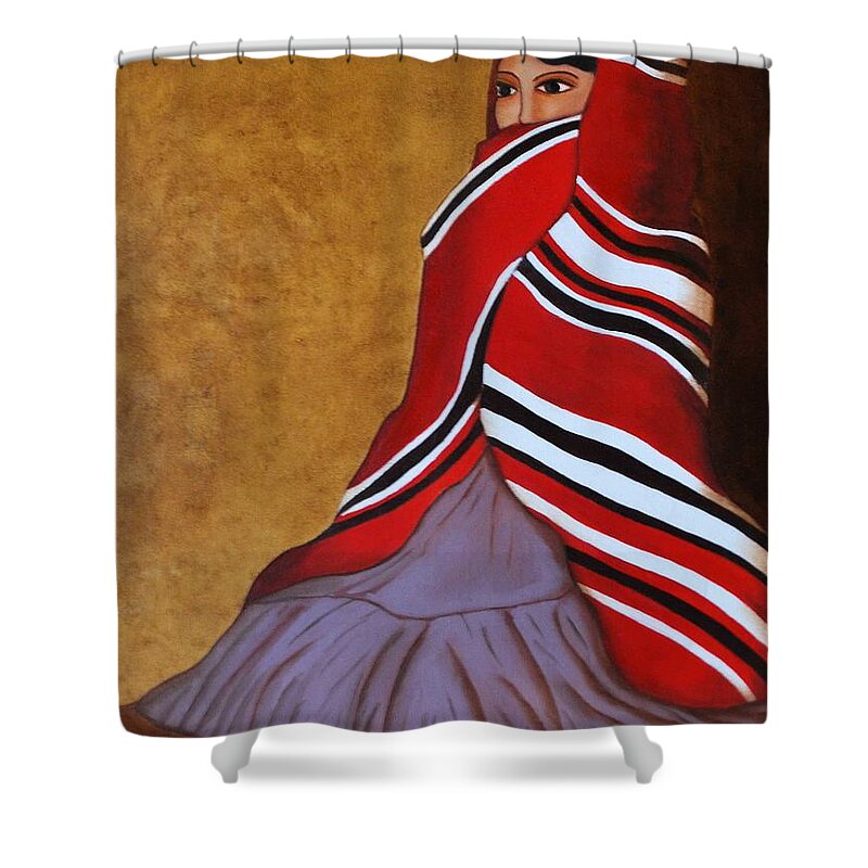 Oil Shower Curtain featuring the painting Introspection by Sonali Kukreja