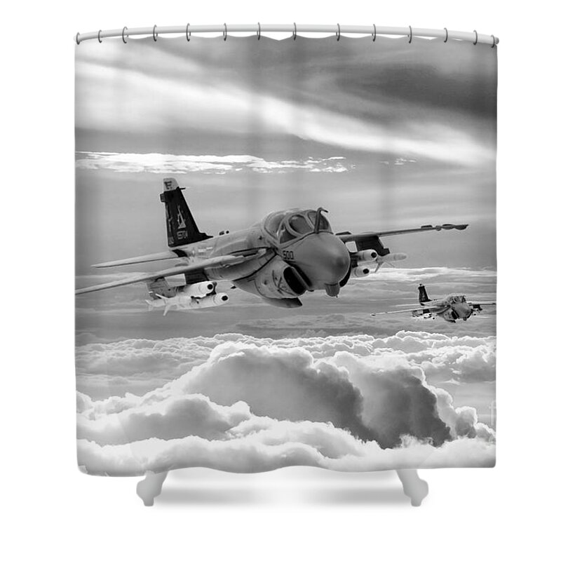 A6 Intruder Shower Curtain featuring the digital art Intruder by Airpower Art
