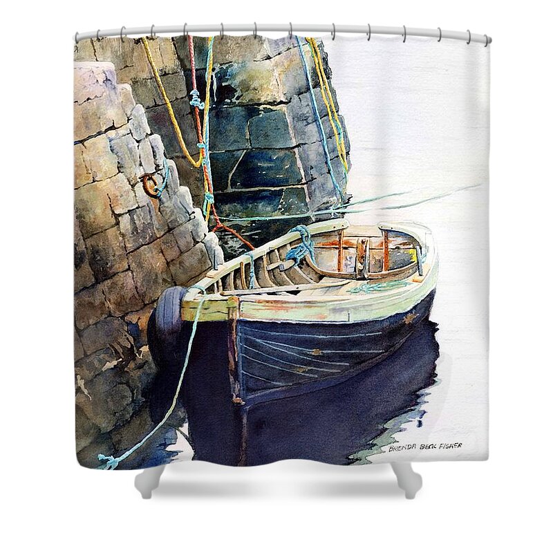 Boat Shower Curtain featuring the painting Ireland Boat by Brenda Beck Fisher