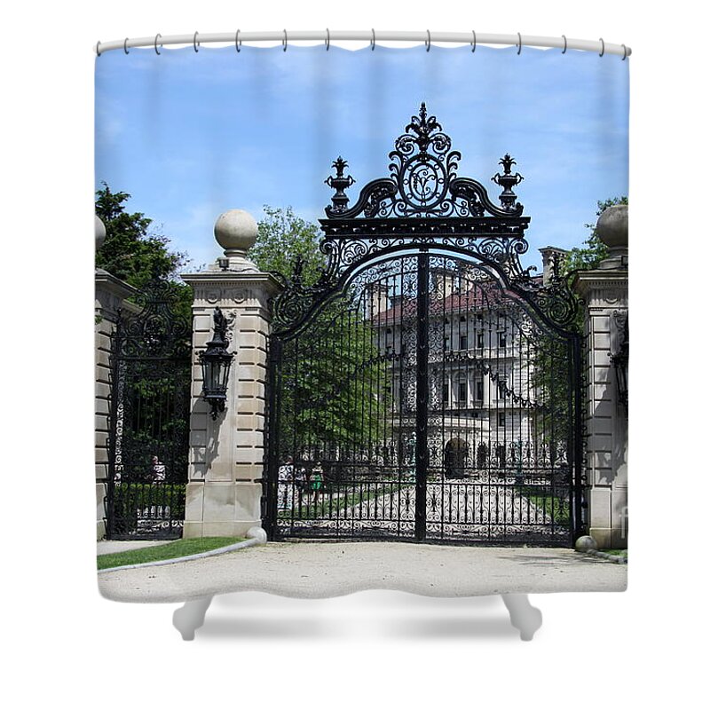 Iron Gate Shower Curtain featuring the photograph Iron Gate - The Breakers - Rhode Island by Christiane Schulze Art And Photography