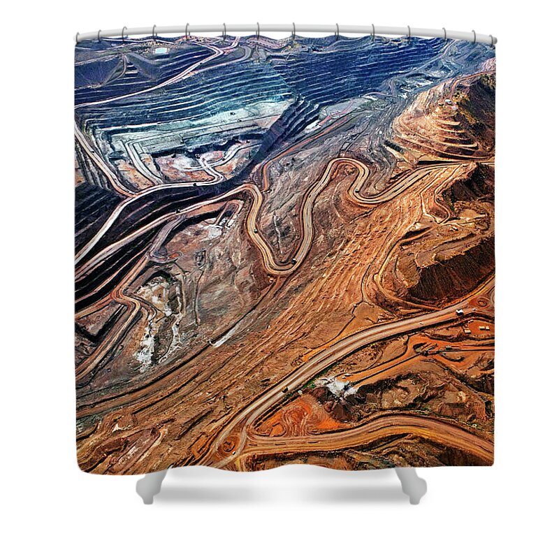 Mineral Shower Curtain featuring the photograph Iron Ore Mine, Mount Whaleback by John W Banagan