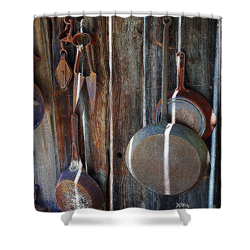 Iron Skillets Shower Curtain featuring the photograph Iron Skillets by Patrick Witz
