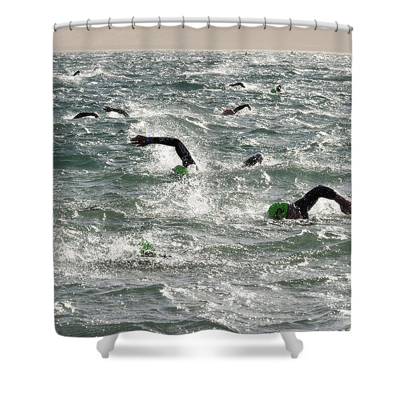 Ironman Shower Curtain featuring the photograph Ironman 2012 Sheer Determination by Bob Christopher