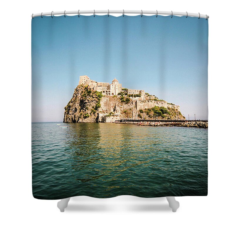 Tyrrhenian Sea Shower Curtain featuring the photograph Ischia Island Castle by Angelafoto