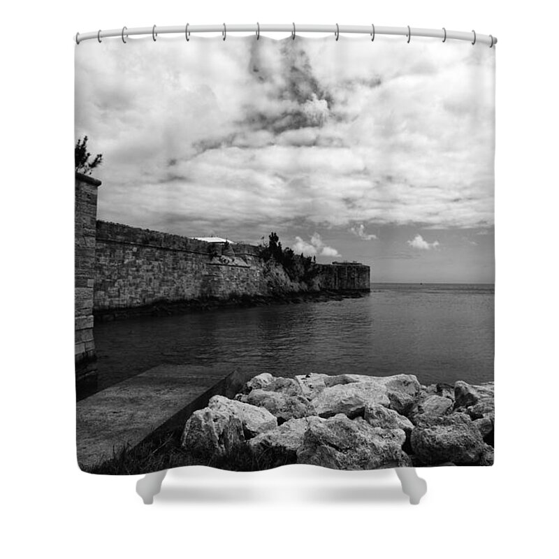 Stone.sky Shower Curtain featuring the photograph Island Fortress by Paul Watkins